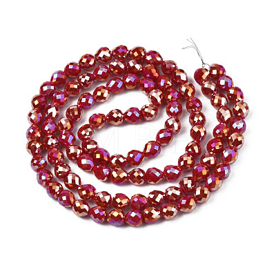 Electroplate Opaque Solid Color Glass Beads Strands EGLA-N002-26-B02-1