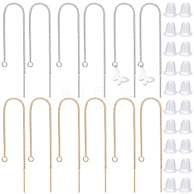 32Pcs 2 Colors Brass Stud Earring Findings KK-BBC0026-02-1