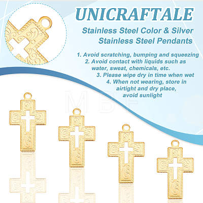 Unicraftale 24Pcs Ion Plating(IP) 304 Stainless Steel Pendants STAS-UN0048-42-1