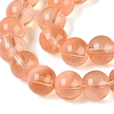 Transparent Glass Imitation Cat Eye Beads Strands GLAA-Q110-01C-14-1