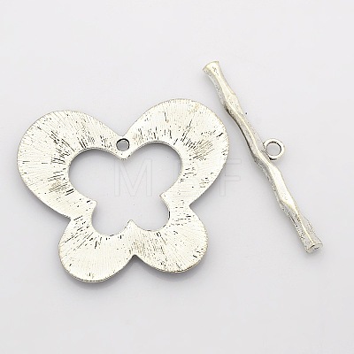 Tibetan Style Alloy Butterfly Toggle Clasps PALLOY-J471-29AS-1