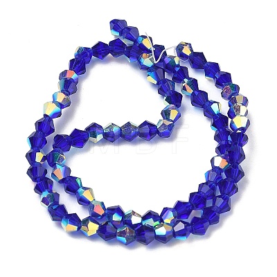 Electroplate Transparent Glass Beads Strands EGLA-K015-18T-1