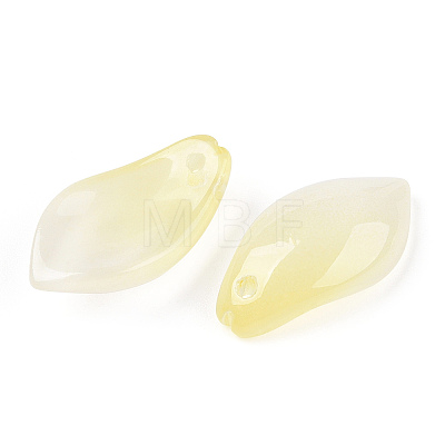 Baking Painted Transparent Glass Petal Beads DGLA-N004-02-1