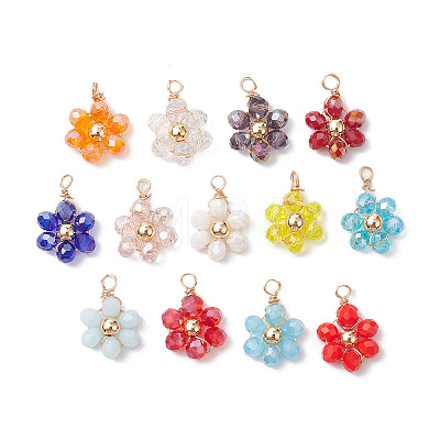 Glass Beaded Pendants PALLOY-JF02582-1