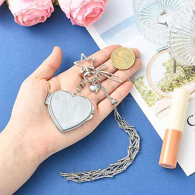 Stainless Steel Portable Lipstick Pouch Pendant Decorations HJEW-FS00105-1