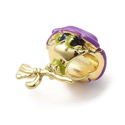 Halloween Brass Enamel European Beads LS-KK-A203-04A-G-1