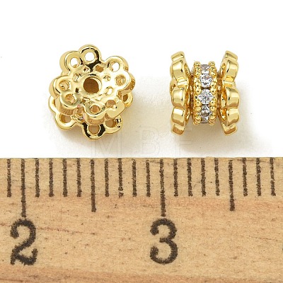 Rack Plating Brass Micro Pave Cubic Zirconia Beads KK-K386-03G-1