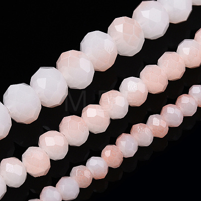 Two-Tone Imitation Jade Glass Beads Strands GLAA-T033-01A-02-1