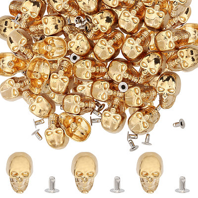 50Pcs Skull Alloy Rivets FIND-CA0011-72B-G-1