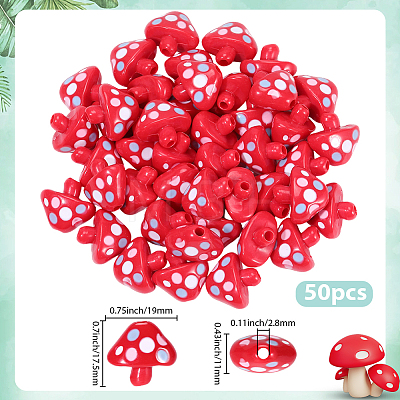 50Pcs Opaque Acrylic Beads OACR-PA0001-78-1