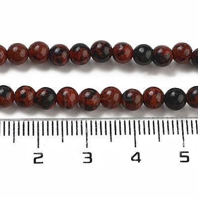 Round Natural Mahogany Obsidian Beads Strands G-N0120-20-4mm-1
