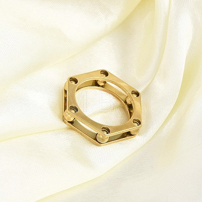 Ion Plating(IP) 304 Stainless Steel Finger Ring for Women RJEW-A052-03A-G02-1