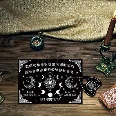 Printed Wood Pendulum Dowsing Divination Board Set DJEW-WH0324-069-1