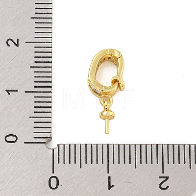 Rack Plating Brass Micro Pave Clear Cubic Zirconia Peg Bails KK-F876-26G-1