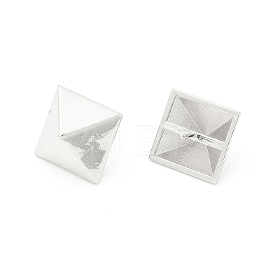 Brass Pyramid Stud Earrings for Women EJEW-P213-17P-1