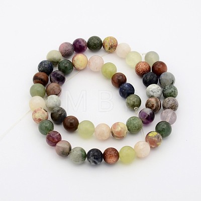Natural & Synthetic Mixed Gemstone Beads Strands G-P070-26-4mm-1