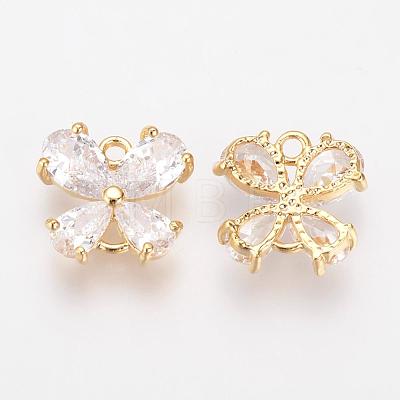 Brass Cubic Zirconia Links KK-R015-106G-1