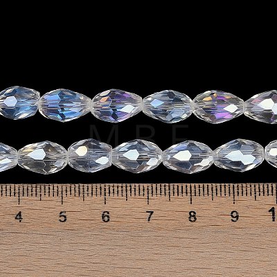 Transparent Electroplate Glass Beads Strands EGLA-N013-T8mm-B01-1