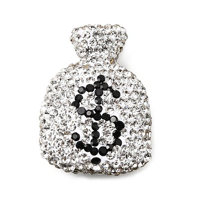 Handmade Polymer Clay Rhinestone Beads CLAY-Z006-04E-1
