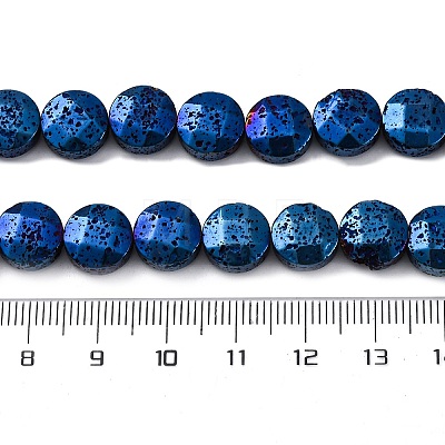 Electroplated Natural Lava Rock Beads Strands G-A256-F01-01H-1