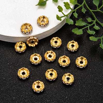Iron Rhinestone Spacer Beads RB-A007-10MM-G-1