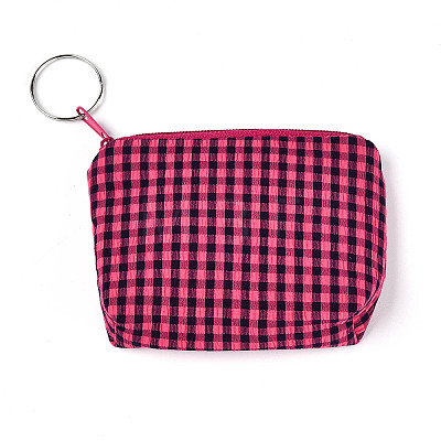 Plaid Pattern Cotton Wallets AJEW-N003-21-1