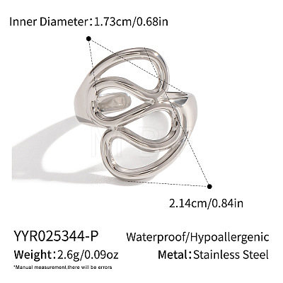 Adjustable 304 Stainless Steel Open Cuff Rings for Women LS-SZ1207-5-1