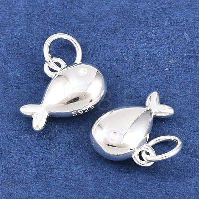 925 Sterling Silver Fish Charms STER-I024-03S-02-1