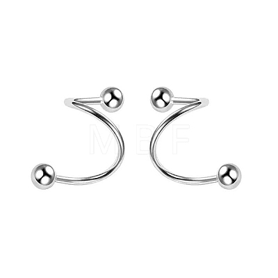 S925 Silver S-shaped Earrings Cuff Earrings AV9909-1-1