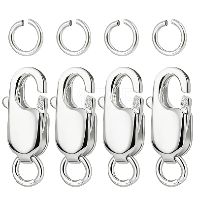 6Pcs 925 Sterling Silver Lobster Claw Clasps STER-BBC0002-06S-1