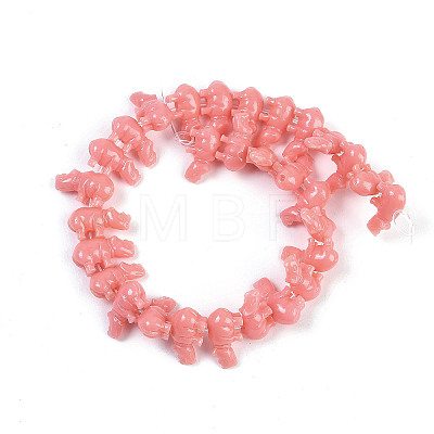 Synthetic Coral Dyed Carved Beads Strands CORA-K009-04A-1