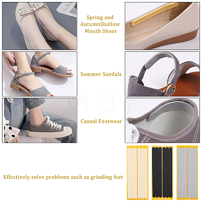 AHADEMAKER 36Pcs 3 Colors Adhesive Foam Sandal Heel Cushion AJEW-GA0004-35-1