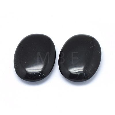 Natural Obsidian Oval Palm Stone G-P415-53-1