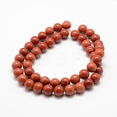 Natural Red Jasper Beads Strands G-G735-49-8mm-A--1