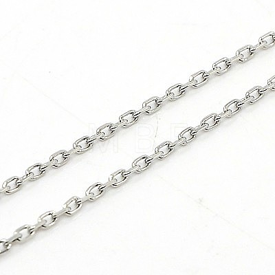 304 Stainless Steel Cable Chain Necklaces NJEW-H433-1mm-03P-1