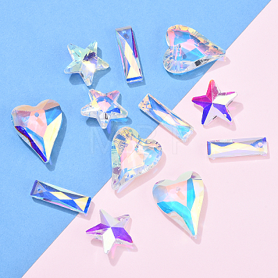 30Pcs 3 Styles Glass Pendants GLAA-YW0004-70-1