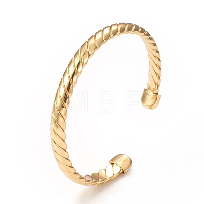 Rack Plating Brass Cuff Bangles for Women Men BJEW-E071-05G-1