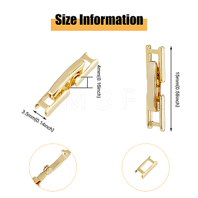 SUPERFINDINGS 12Pcs Eco-Friendly Brass Watch Band Clasps KK-FH0007-19-1