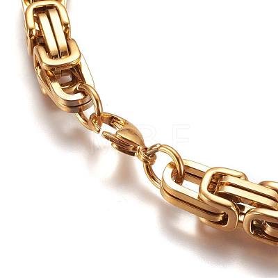 304 Stainless Steel Byzantine Chain Necklaces NJEW-L159-01G-1