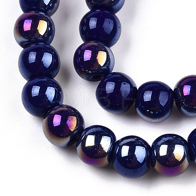 Electroplate Opaque Glass Beads Strands X-GLAA-T032-P6mm-AB03-1