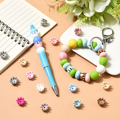 26Pcs 13 Colors Food Grade Eco-Friendly Silicone Focal Beads SIL-SZ0004-27-1