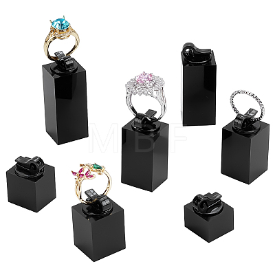 7Pcs 7 Sizes Acrylic Ring Display Riser Stand Sets ODIS-WH0099-256B-1