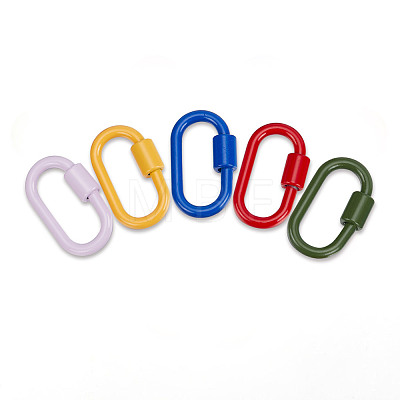5Pcs 5 Colors Baking Paint Alloy Screw Locking Carabiners FIND-FI0001-12-1