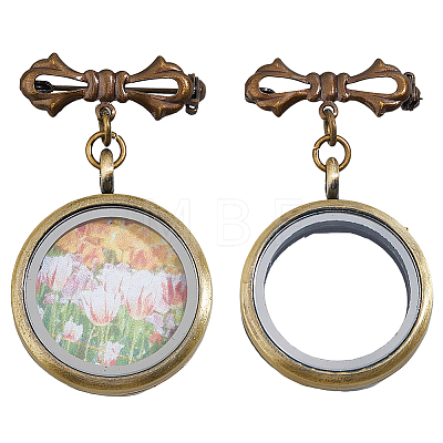 2Pcs Bowknot Brass Brooch JEWB-FH00026-1