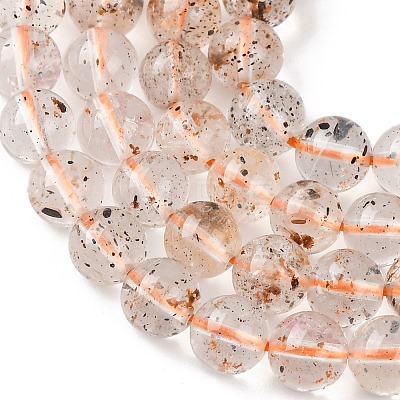 Natural Herkimer Diamond Beads Strands G-Z115-C03-6mm-1