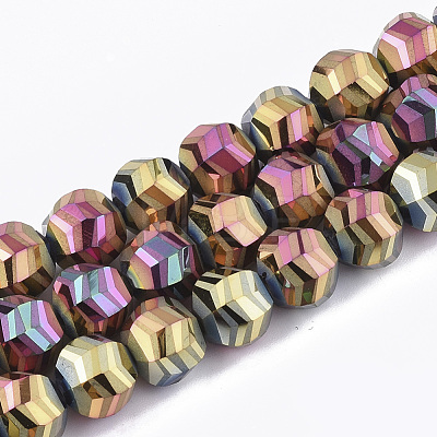 Electroplate Glass Beads Strands EGLA-T018-01-B02-1