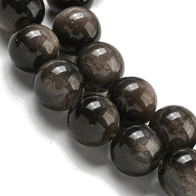 Natural Silver Obsidian Beads Strands X-G-S150-20A-8mm-1