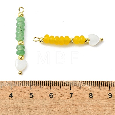 Natural Shell & Dyed Natural White Jade Beaded Pendants PALLOY-JF05414-1