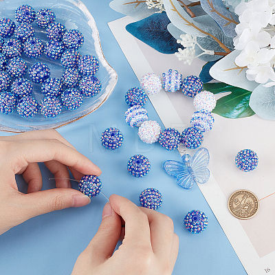 40Pcs Resin Rhinestone Beads RESI-SC0003-14B-1