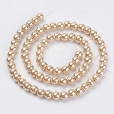 Eco-Friendly Dyed Glass Pearl Beads Strands HY-A008-6mm-RB019-1